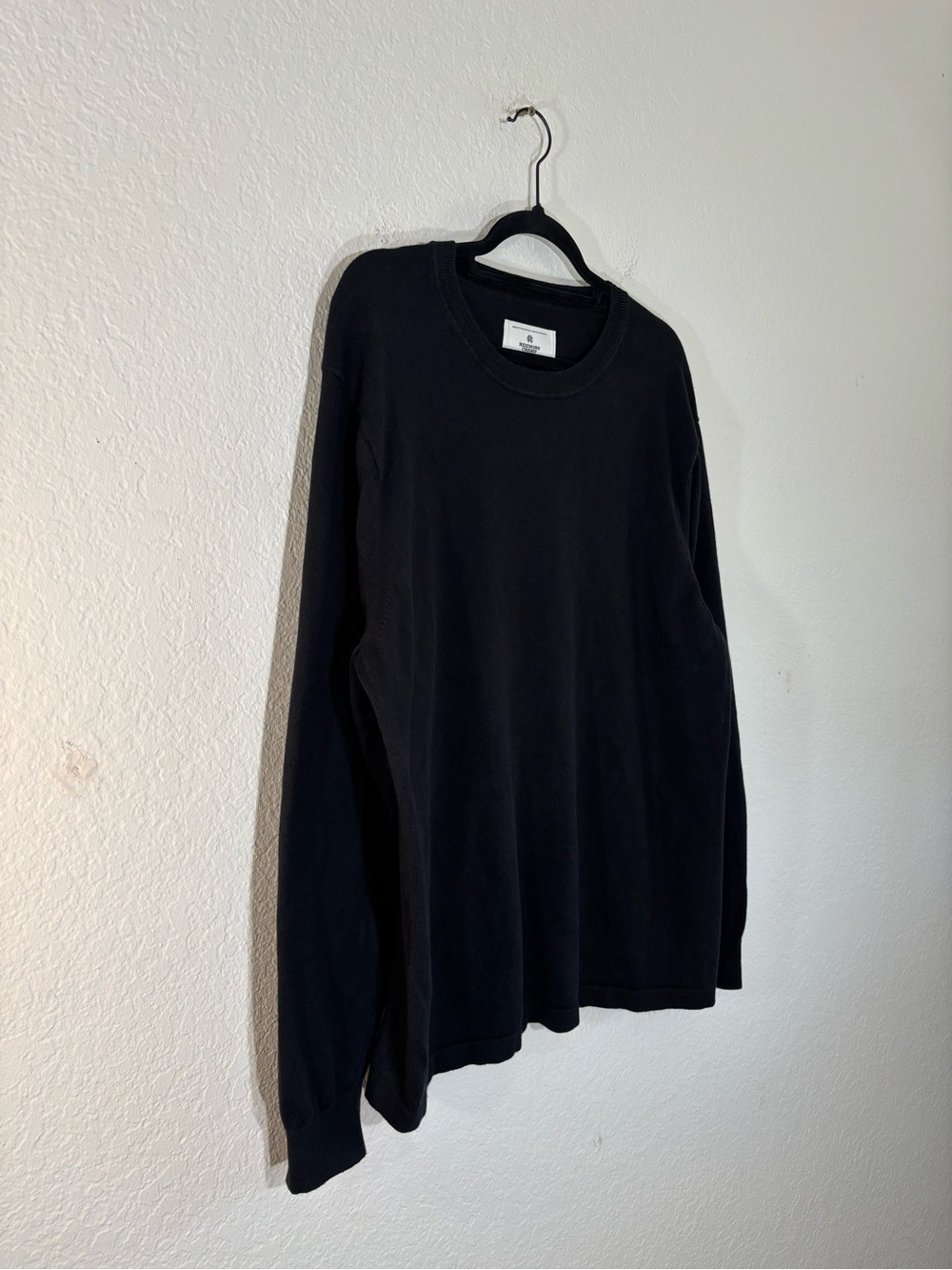 Reigning Champ Cotton Linen Regatta Crewneck Sweater Size XL Black - Picture 3 of 14